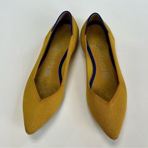 ROTHYS The Point Pointed Toe Flats in Marigold Mustard Size 6.5